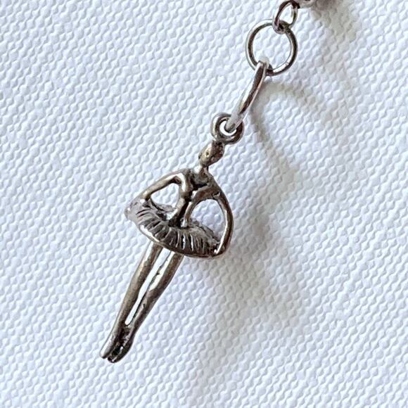 Silver tone ballerina en pointe fish hook earrings - Picture 3 of 11